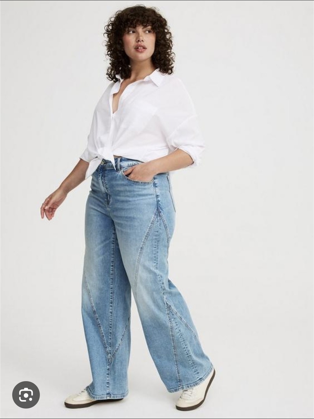 NWT Torrid Perfect Wide Leg Vintage Stretch Twisted Seam Jeans Size 22 Reg New - Picture 2 of 11